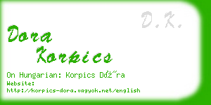 dora korpics business card